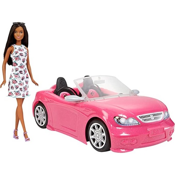 Mattel Other - African American Barbie Doll & Pink Convertible Vehicle Car
